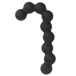 Анальні буси силіконові, чорного кольору, 13.1 см – фото