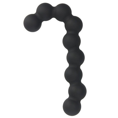Анальні буси силіконові, чорного кольору, 13.1 см (40024) – фото 1