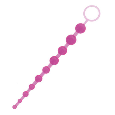 Анальний ланцюжок з градуйованими кульками, рожева, 10.5 см (40025) – фото 1
