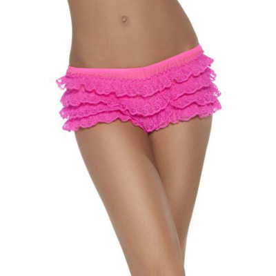 Сексуальные трусики розовые с кружевами в виде юбочки, OS (20535) – фото 1