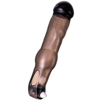 Удлиняющая насадка на пенис с вибропулей и утяжкой на мошонку (36836) – фото 1