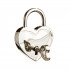 Нашийник із металевого ланцюга з замком у вигляді сердечка, сріблястий  (33187) – фото 2