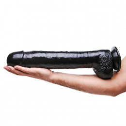 Фаллоимитатор реалистичный на присоске (ГИГАНТ), черный, 42 см х 7.2 см
