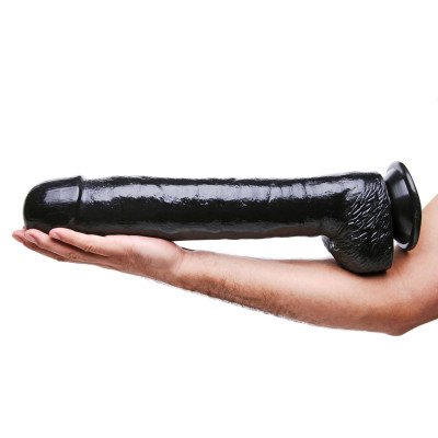 Фаллоимитатор реалистичный на присоске (ГИГАНТ), черный, 42 см х 7.2 см (40150) – фото 1