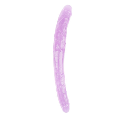 Фаллоимитатор двусторонний Hi-Rubber, фиолетовый, 45 см 4.6/3.7см (42901) – фото 1