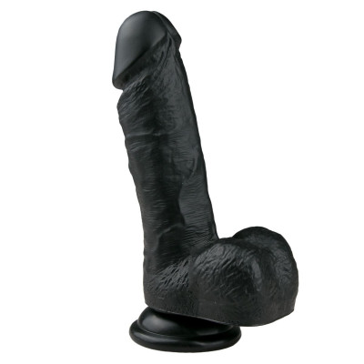 Фаллоимитатор реалистичный с присоской, черный, 17.5 см (43104) – фото 1