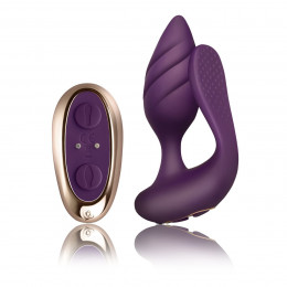 Вібратор для пар з пультом, для анально вагінальної стимуляції, фіолетовий – фото