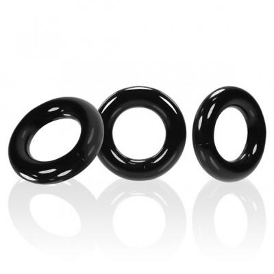 Набор эрекционных колец OXBALLS - WILLY RINGS, 3 шт, черные (53838) – фото 1