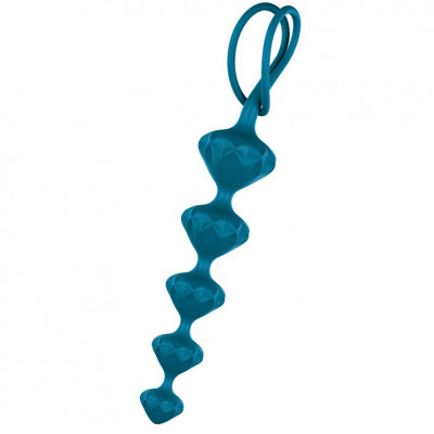 Анальная елочка с рельефом, силиконовая, синяя, 20.5 см (44050) – фото 1