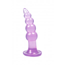 Анальная пробка-елочка Hi-Rubber, на присоске, фиолетовая, 14.5 см х 3.8 см