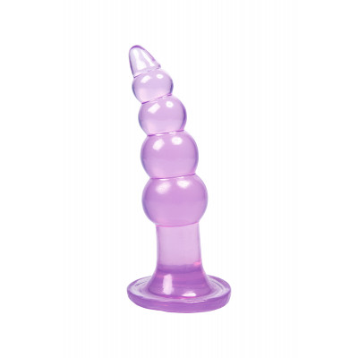 Анальная пробка-елочка Hi-Rubber, на присоске, фиолетовая, 14.5 см х 3.8 см (43906) – фото 1