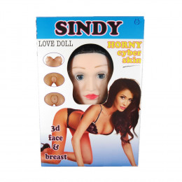 Надувна лялька SINDY 3D з вставкою з кібершкіри і вібростимуляцією