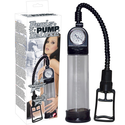 Вакуумная помпа с манометром Penis Pump Deluxe, пластик (45145) – фото 1