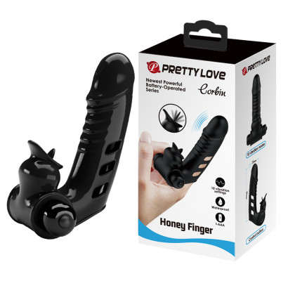 Насадка на палец с вибрацией Pretty Love Corbin Finger Vibrator Black, 7 см (53427) – фото 1