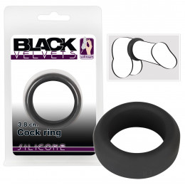 Ерекційне кільце Black Velvets Cock Ring, 3.8 см, силікон, чорне – фото