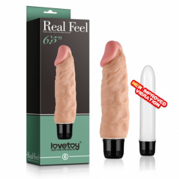 Вибратор реалистичный 6 Real Feel Vibrator Flesh, 14 см х 3.6 см – фото