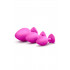 Набір анальних пробок з камінням рожевих Luxe BLING PLUGS, 3 шт (46083) – фото 6
