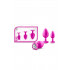 Набор анальных пробок с камнями розовых LUXE BLING PLUGS, 3 шт (46083) – фото 2
