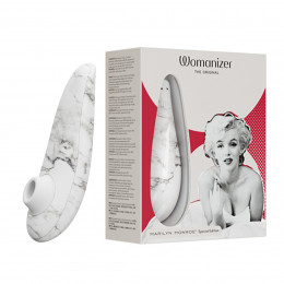Бесконтактный стимулятор клитора Womanizer Marilyn Monroe Special Edition, белый мрамор – фото
