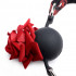 Кляп силиконовый с розой Master Series, черно-красный (46332) – фото 5