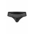 Сексуальные стринги виниловые с широкой полупрозрачной резинкой в полоску, чёрные Noir Handmade XL (30711) – фото 5