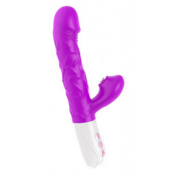 Вибратор-кролик SiliconeTongue Vibrator с функцией обогрева, фиолетовый, 22.9 см х 3.7 см – фото