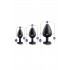 Набір анальних пробок зі стразами LUXE BLING PLUGS TRAINING KIT WHITE GEMS, чорний (204922) – фото 4
