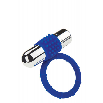 Эрекционное кольцо с вибрацией Zolo Rechargeable Vibrating Cock Ring, синее (204876) – фото 1