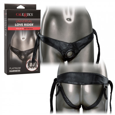 Трусики для страпона Universal Love Rider Platinum Harness, кожзам, черные (203795) – фото 1