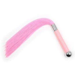 Флоггер (плеть) силиконовый, 40 см, розовый – фото