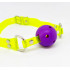 Кляп-шарик фиолетовый с неоново-салатовыми ремешками (208268) – фото 4
