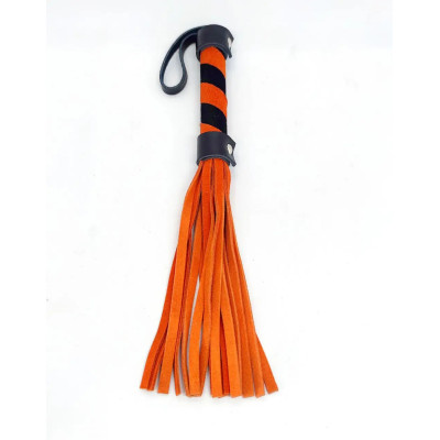 Батіг (флоггер) замшева, оранжево-чорна, 16 см (208029) – фото 1