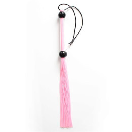 Плеть силиконовая с прозрачной ручкой, 39 см, розовая