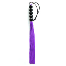 Плетка силиконовая с рукоятью из 5 шариков, фиолетовая, 45 см – фото