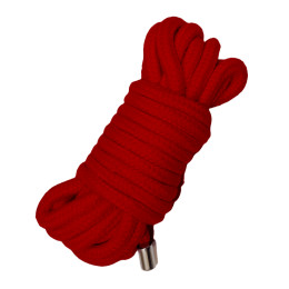 Веревка для связывания 5 метров, наконечники металл, красная – фото