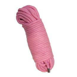 Веревка для связывания 20 метров, наконечники металл, розовая – фото