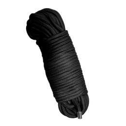 Мотузка для зв'язування 20 метрів, наконечники метал, чорна – фото