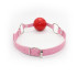 Кляп красный шарик, розовые ремешки, диаметр 4.5 см (208258) – фото 2