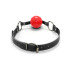 Кляп-шарик красный, черные ремешки, диаметр 5 см (208257) – фото 2