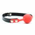 Кляп силиконовый, красный шарик, черные ремешки, диаметр 4 см (208261) – фото 3