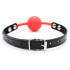 Кляп силиконовый, красный шарик, черные ремешки, диаметр 4 см (208261) – фото 2