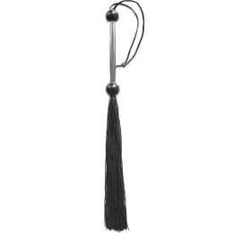Плеть силиконовая с прозрачной ручкой, 39 см, черная