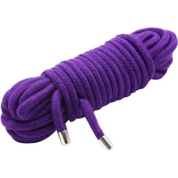 Мотузка для зв'язування з металевими наконечниками, бавовна, 10 м, фіолетова – фото