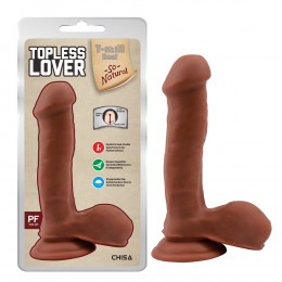 Фалоімітатор на присоску Topless lover реалістичний, латинос, 19.2 см х 3.5 см – фото