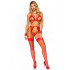 Комплект сексуального белья Leg Avenue Eyelash Lace Open Cup, размер One Size, красный (207417) – фото 6