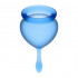 Набор менструальных чаш синего цвета, медицинский силикон, 2 шт (207874) – фото 2