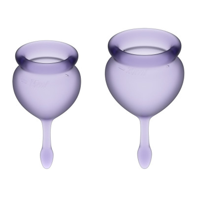 Набір менструальних чаш фіолетового кольору, медичний силікон, 2 шт (207875) – фото 1