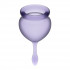 Набор менструальных чаш фиолетового цвета, медицинский силикон, 2 шт (207875) – фото 2
