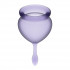 Набор менструальных чаш фиолетового цвета, медицинский силикон, 2 шт (207875) – фото 3