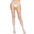 Чулки с поясом сексуальные в сетку Kylie Leg Avenue, белые, One Size (207375) – фото 5